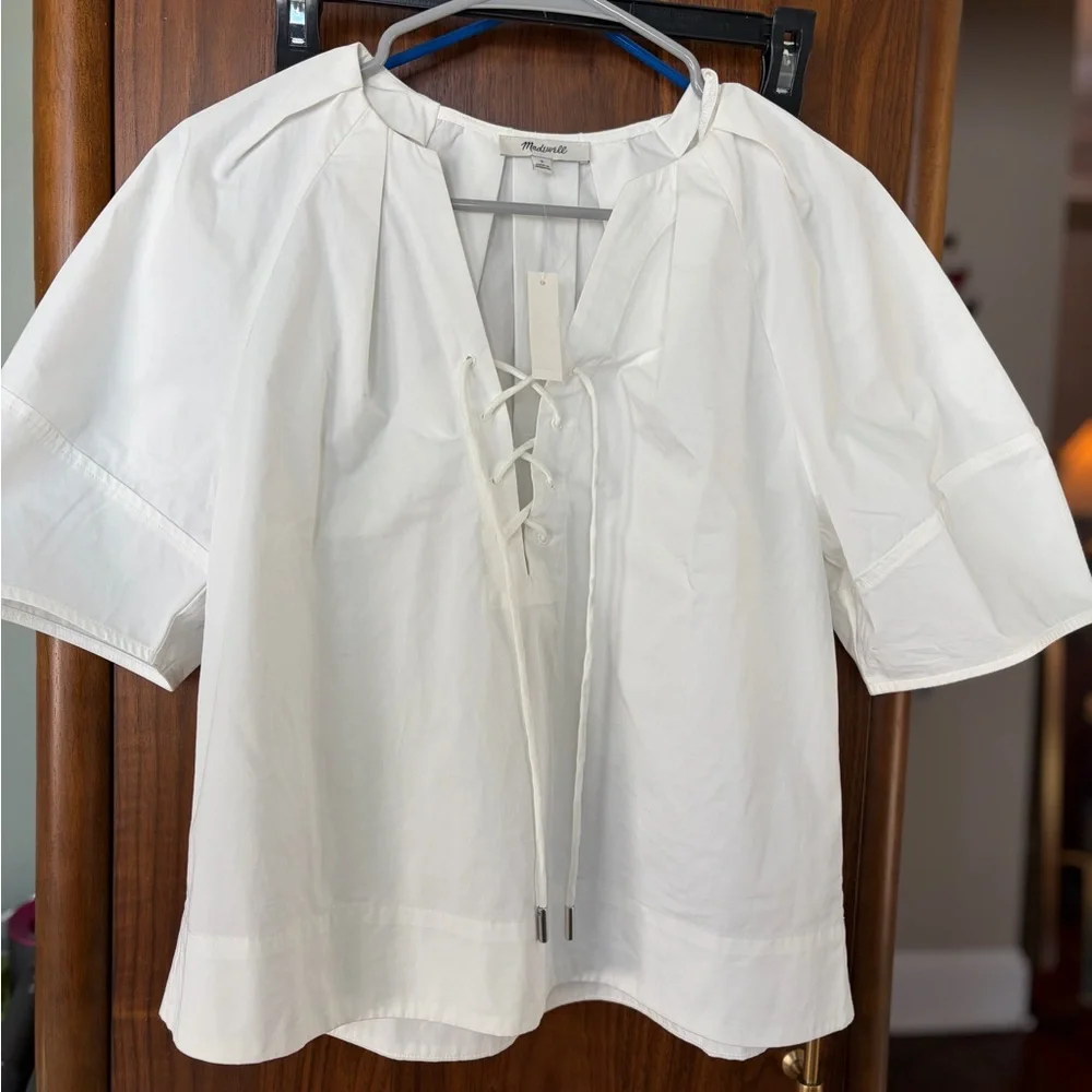 Madewell Poplin Lace-Up blouse - Picture 2 of 3